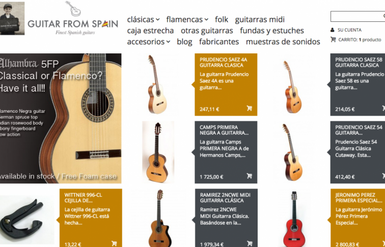 ecommerce guitar from spain