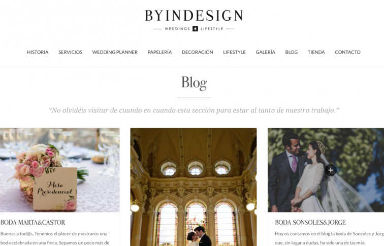 web tienda online novias byindesign