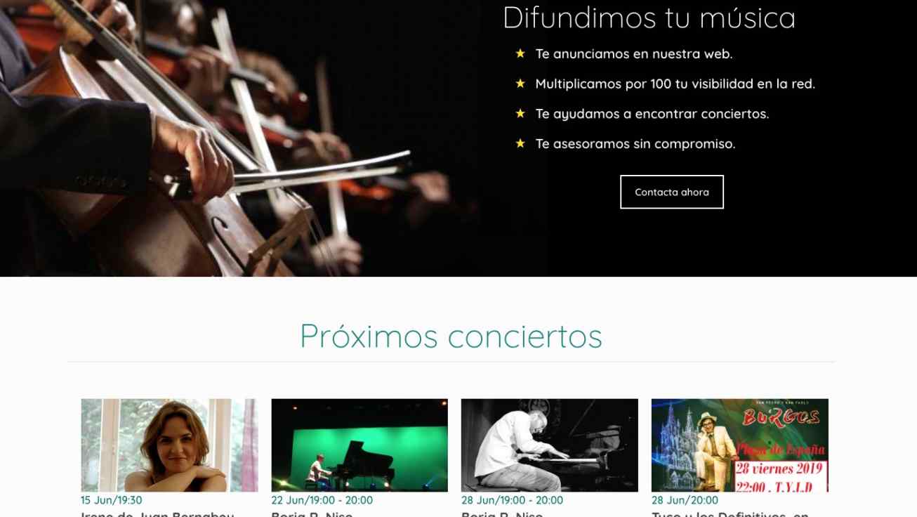 sitio web de músicos y grupos