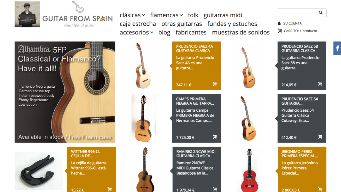 ecommerce guitar from spain